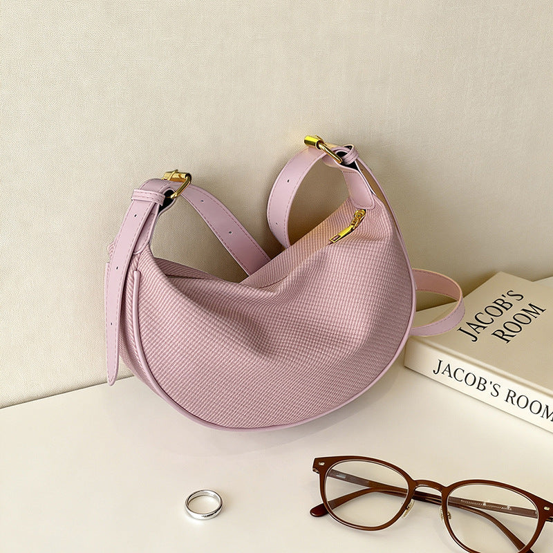 Textured Leather Hobo Bag