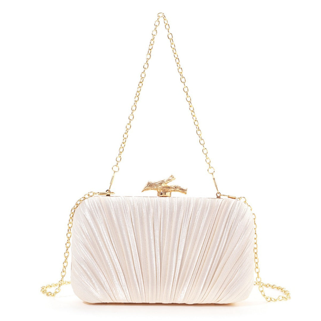 Pleated Metallic Evening Clutch