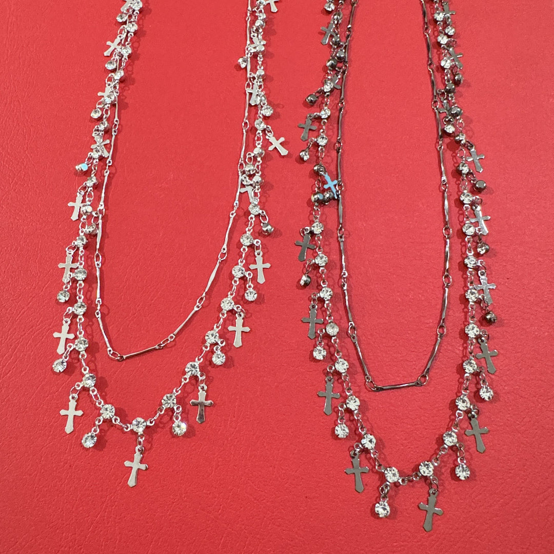 Double Layered Cross Pendant Necklace Stornfield