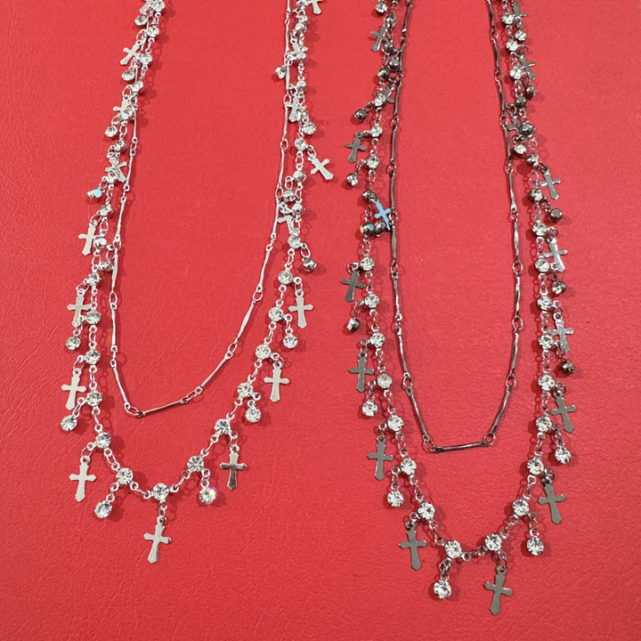 Double Layered Cross Pendant Necklace Stornfield