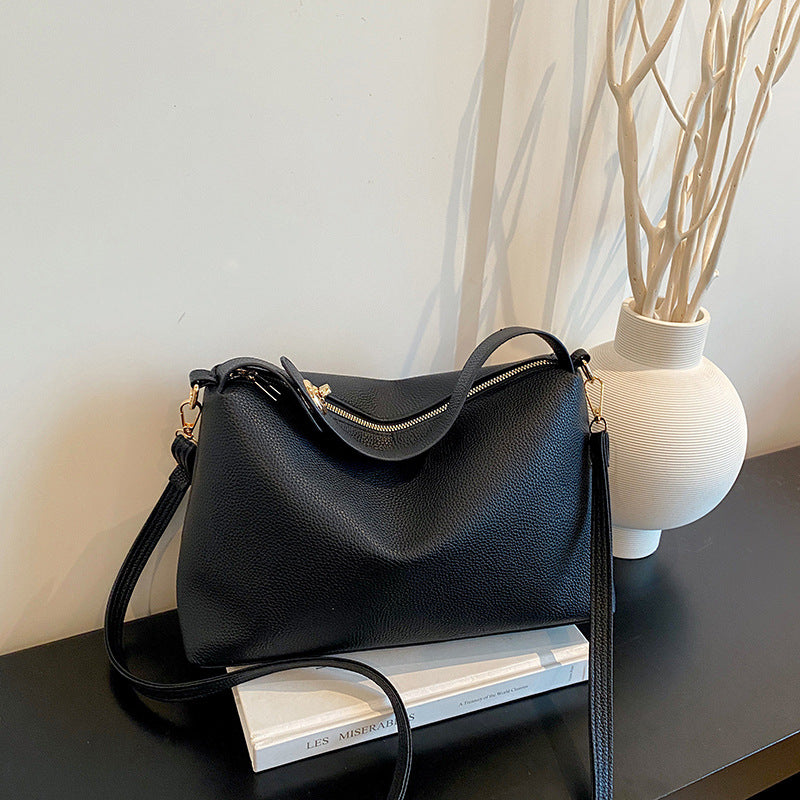 Faux Leather Handheld Hobo Bag