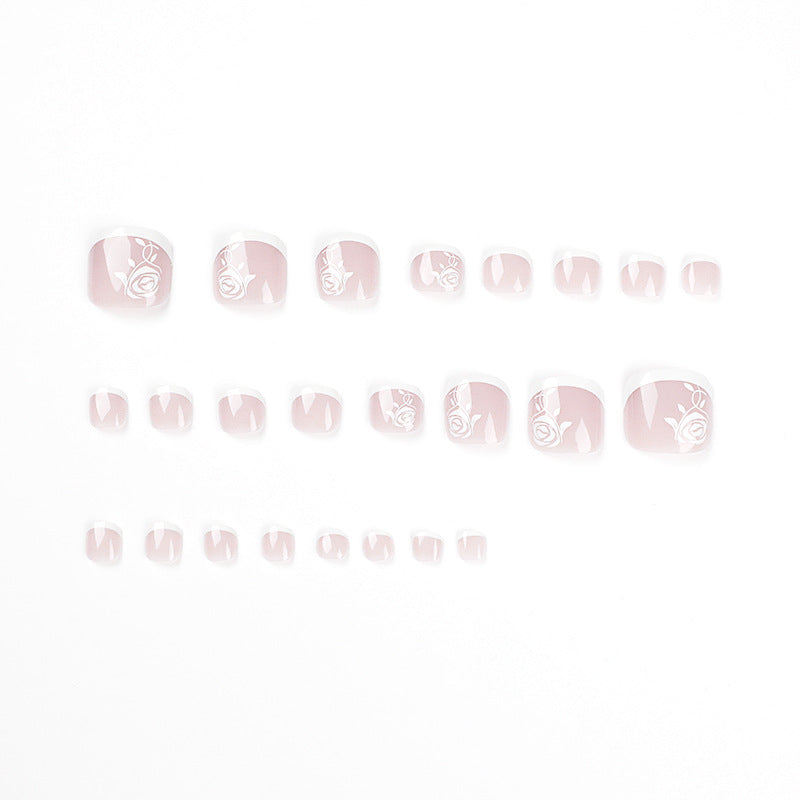 Artful toenail art in elegant French style Stornfield