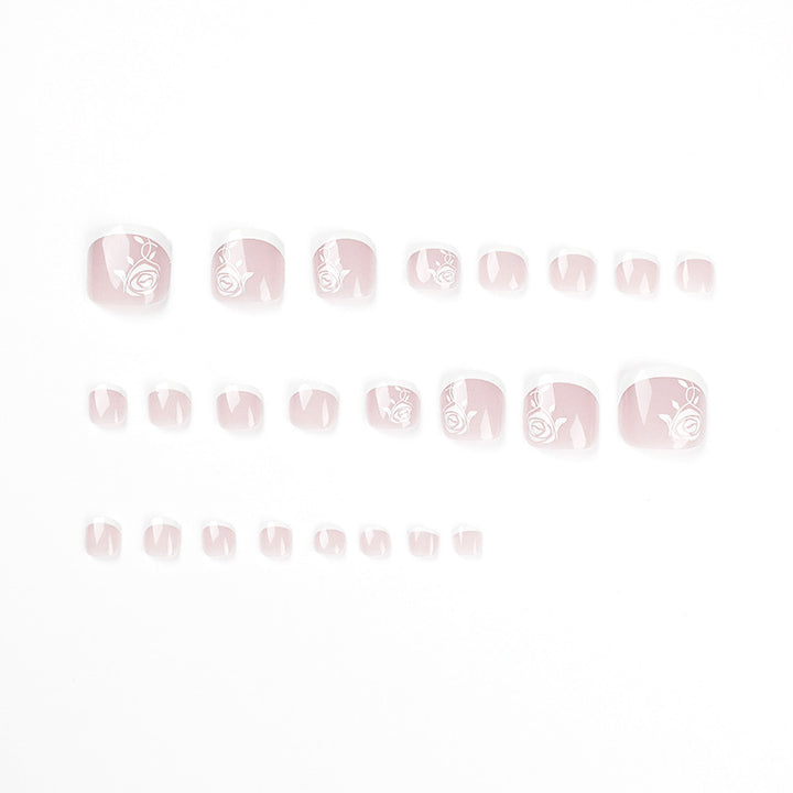 Artful toenail art in elegant French style Stornfield
