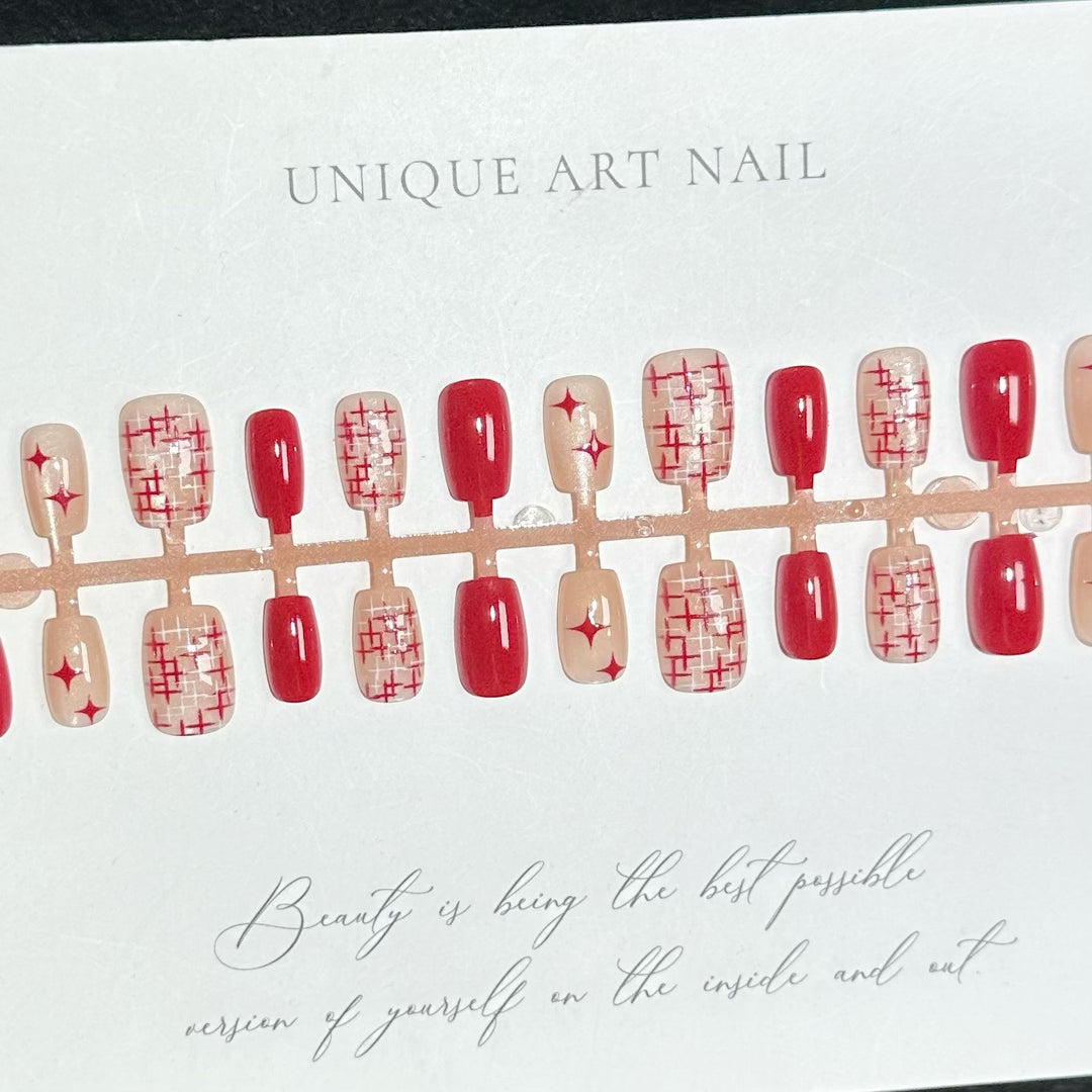 Decorative Press-On Nail Art Set with Trendy Patterns