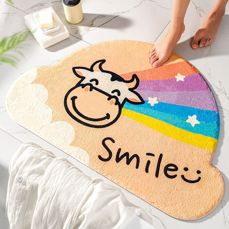 Plush Colorful Rainbow Bath Mat