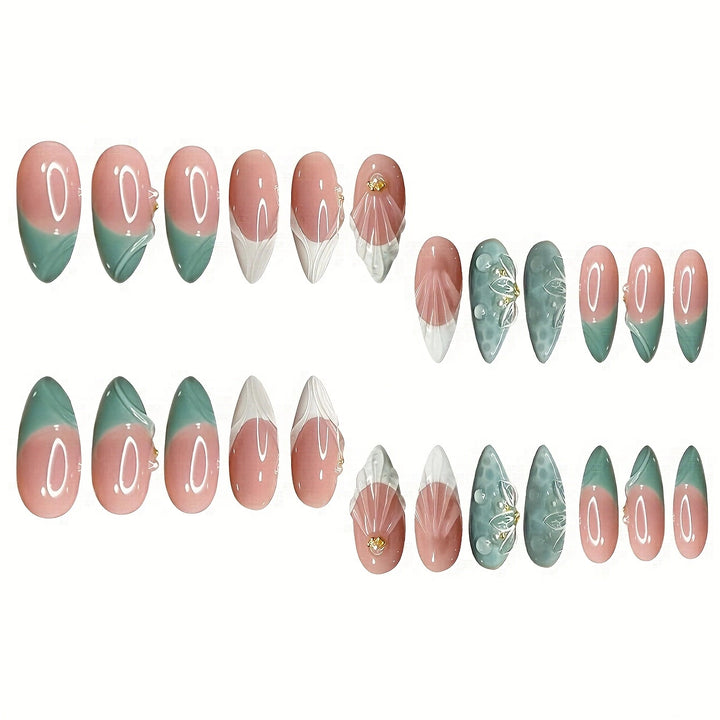 Floral-Embellished Stiletto Press-On Nails Stornfield 1787368964