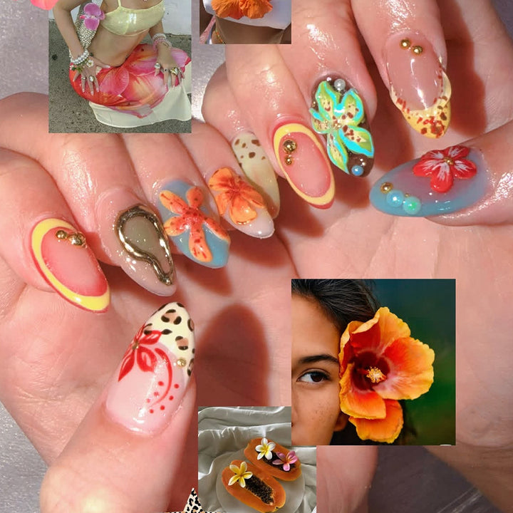 Artificial Nail Set with Floral Accents Stornfield