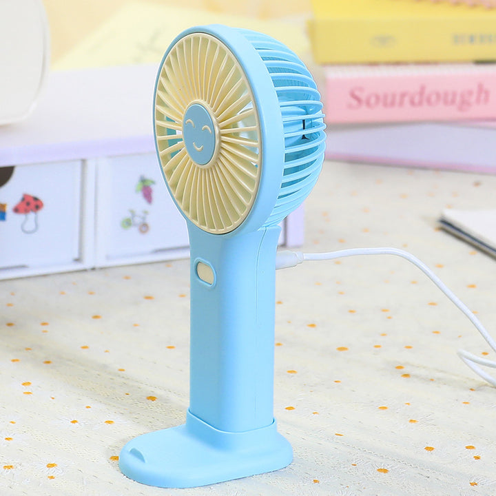 Ladies Portable Hand Fan with Smiling Face and USB Charging Function Stornfield