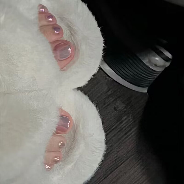Plush Faux Fur Open-Toe Slippers Stornfield