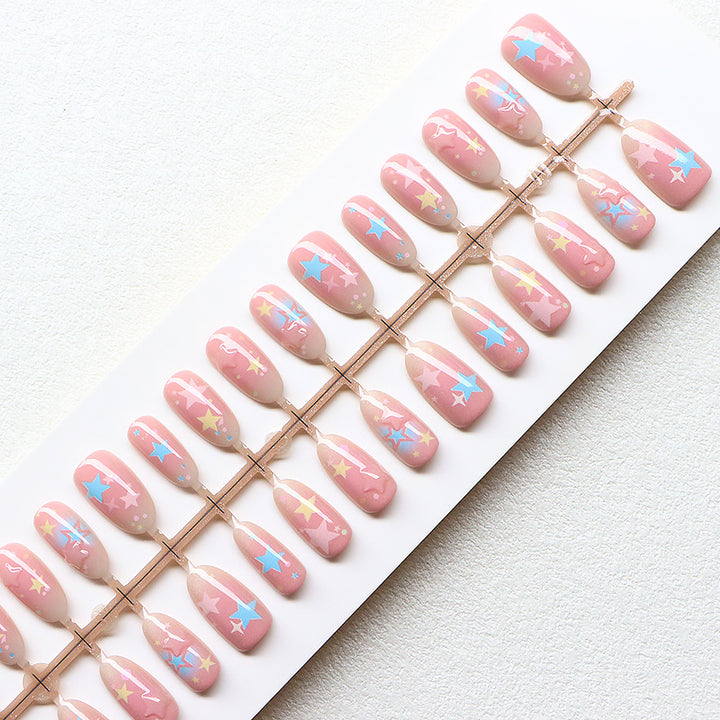 Whimsical Star-Themed Press-On Nail Set Stornfield