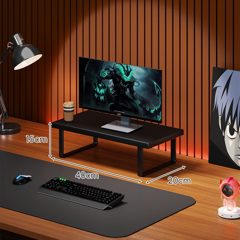 Solid Wood Monitor Riser with Minimal U-Frame Metal Legs