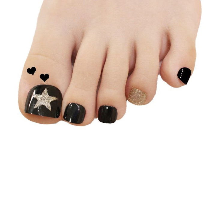 Stylish Rhinestone-Accented Press-On Toenail Set Stornfield