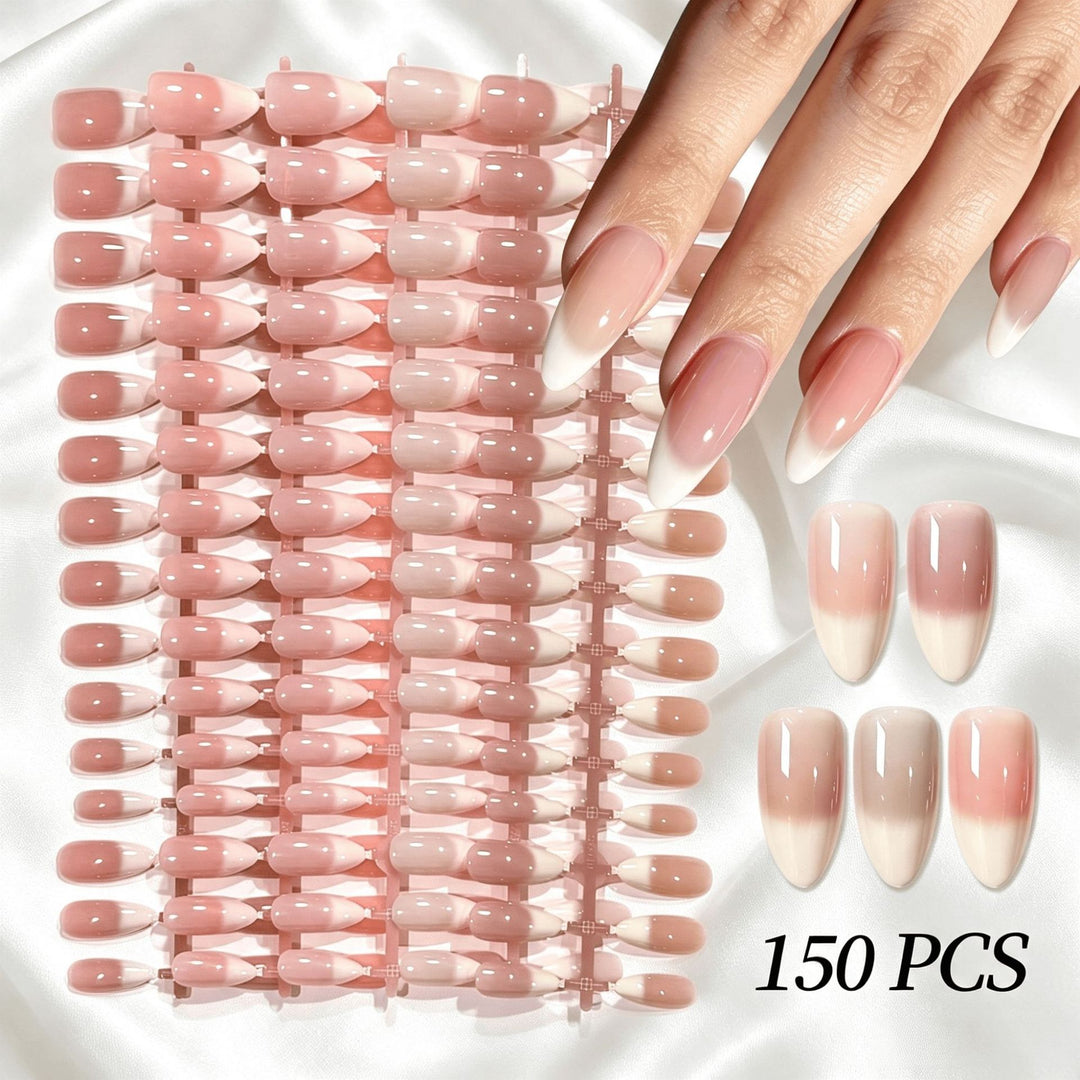 Removable Press-On Nail Set with French Tip Design Stornfield