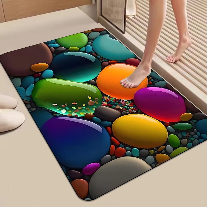 Decorative 3D Pebble Design Bath Mat Stornfield