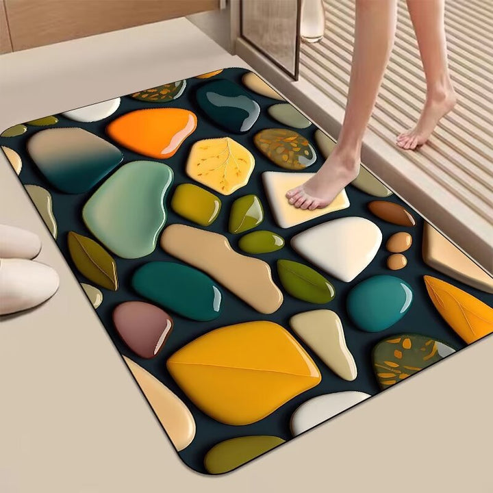 Decorative 3D Pebble Design Bath Mat Stornfield