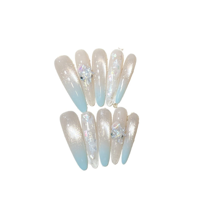 Elegant Stiletto Press-On Nail Set with Glitter Finish Stornfield