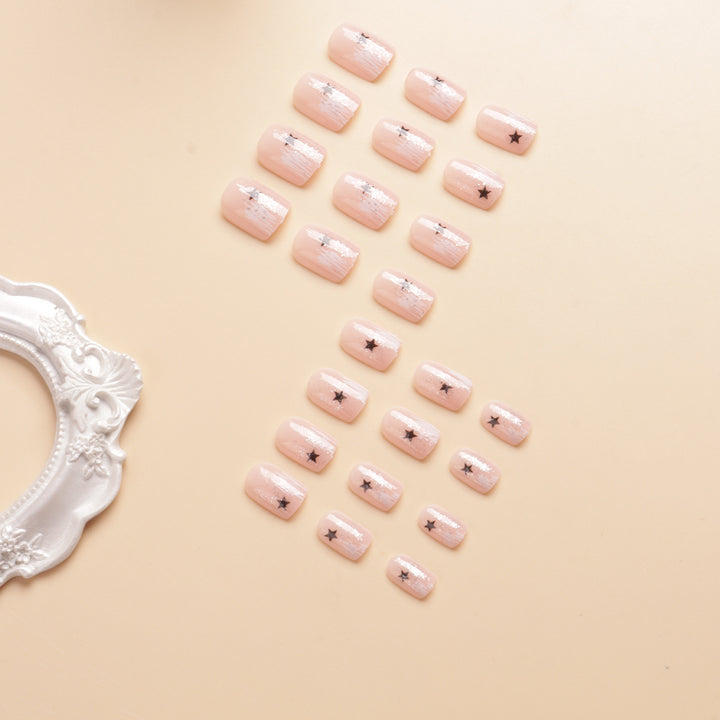 Artistic Star-Embellished Press-On Nails Stornfield