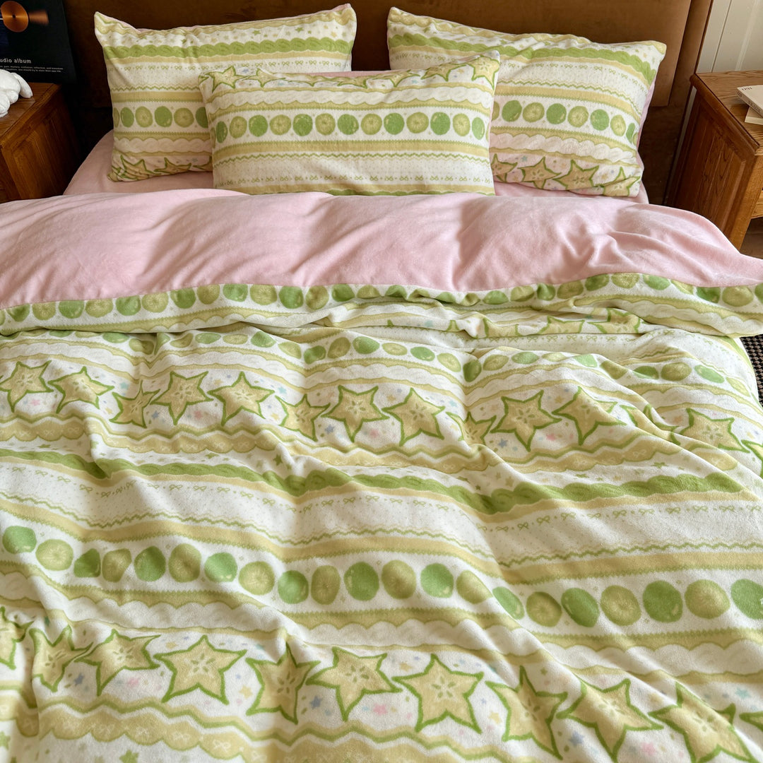 Cute Themed Flannel Bedding Set