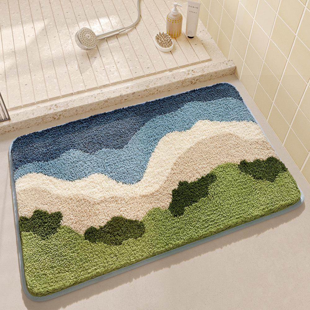 Whimsical Rainbow Bath Mat