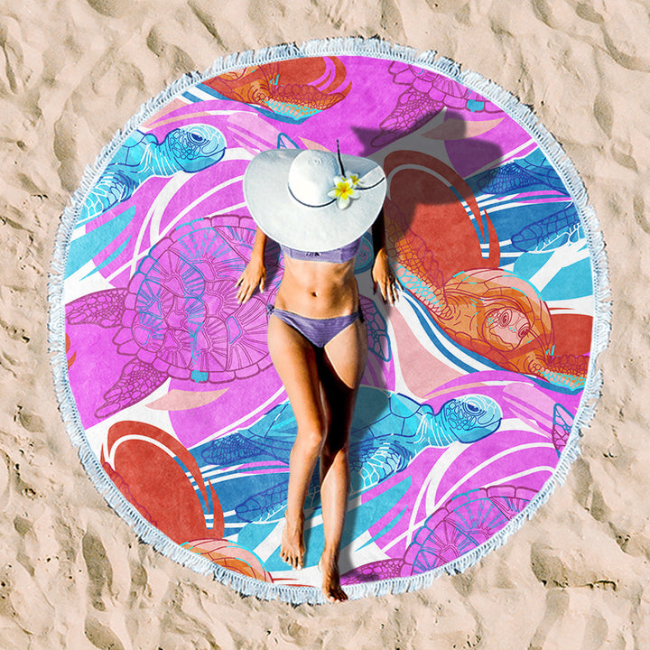 Rundstrand towel with unique sunset design Stornfield