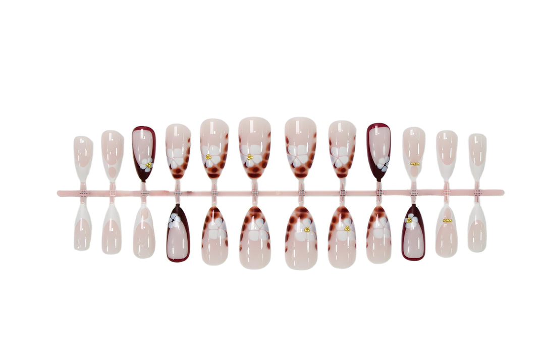 Art nail set with elegant flower and ombré designs Stornfield