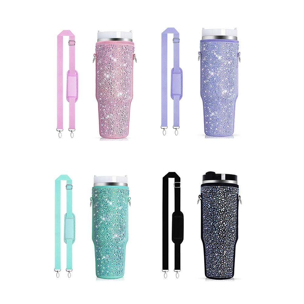 Ladies drinking bottle cover with sparkling rhinestones Stornfield