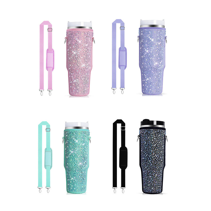 Ladies drinking bottle cover with sparkling rhinestones Stornfield