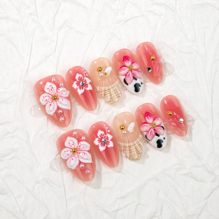 Artistic Floral Press-On Nail Art Set Stornfield 1790636557