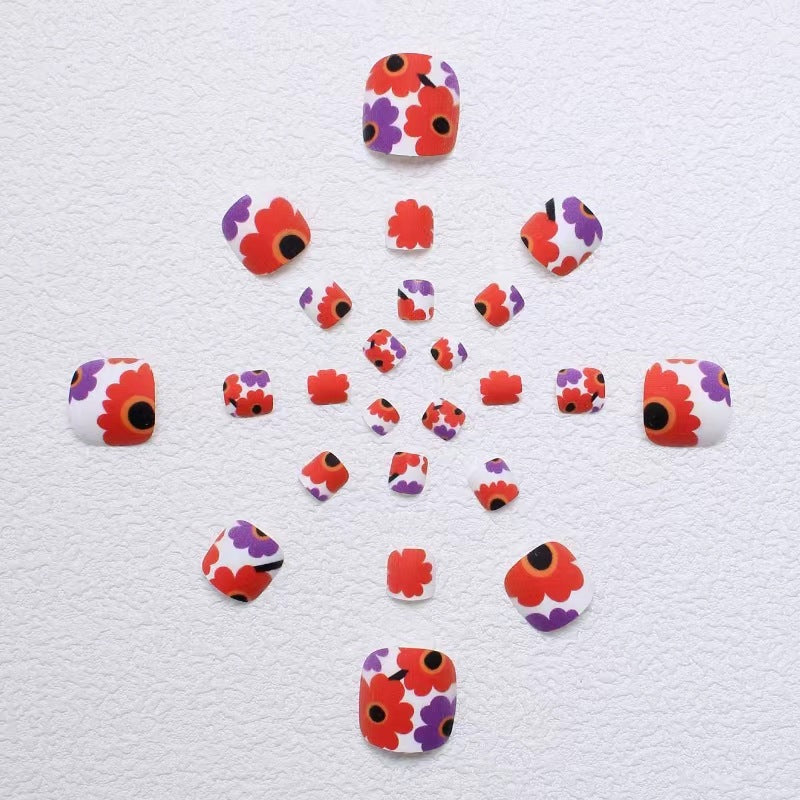 Creative Floral Print Press-On Toenails Stornfield