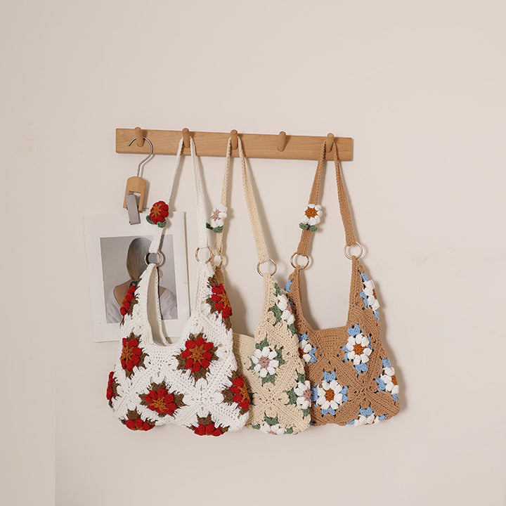 Handcrafted crochet handbag in floral design Stornfield