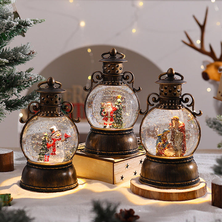 Nostalgic Christmas lantern with snow globe Stornfield