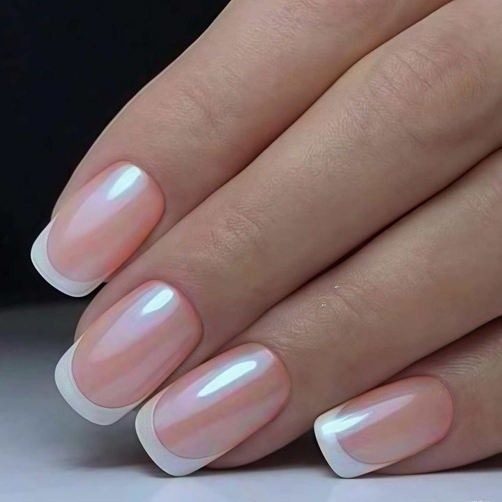 High-Gloss French Tip Press-On Nails Set Stornfield