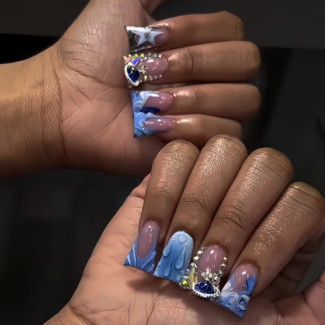 Artistic Water Droplet Press-On Nails Stornfield