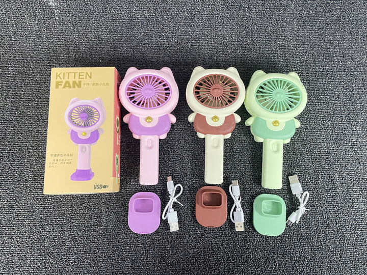Unisex Portable Mini Hand Fan in Cute Cat Design Stornfield
