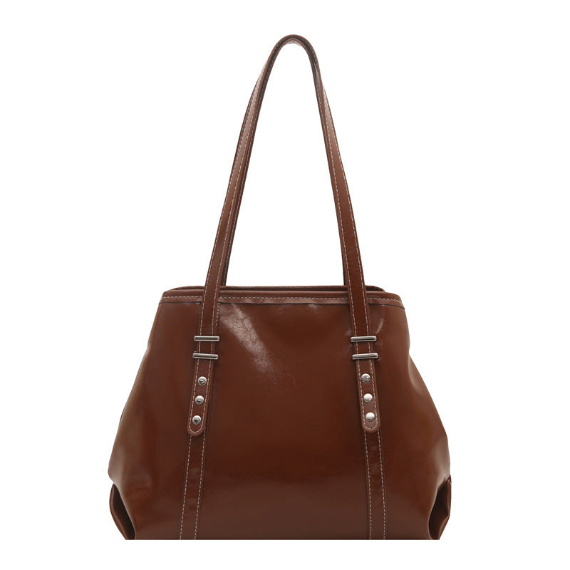Classic Structured Leather Tote Bag