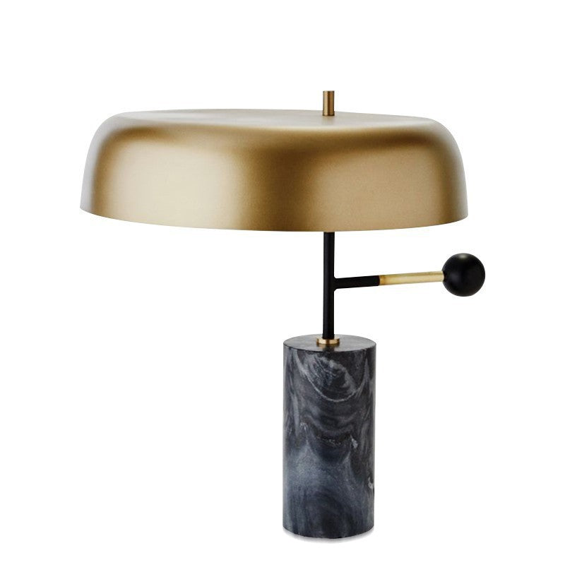Stylish Table Lamp with Marble Base and Gold Accent