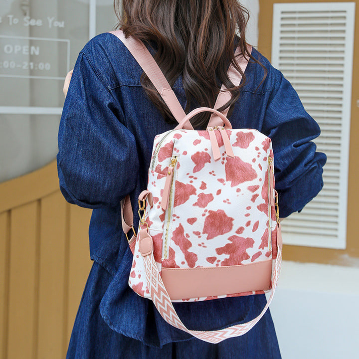 Fashionable Cow Print Backpack Stornfield