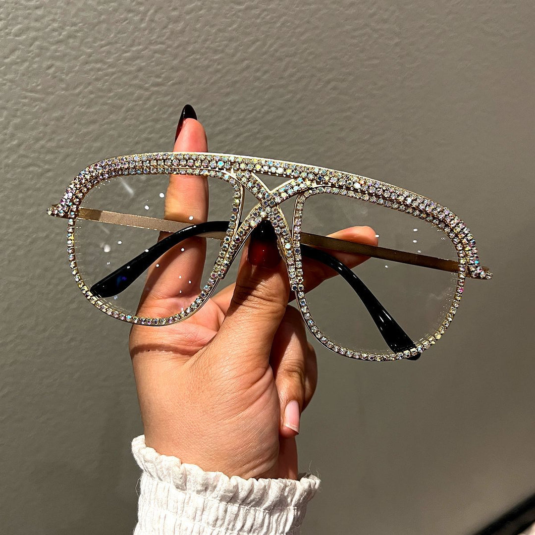 Women's Glamorous oversized Sunglasses with sparkling Crystal frame Stornfield