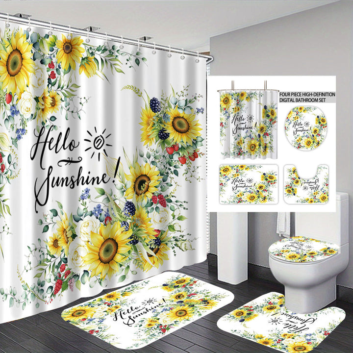 Artistic Dragonfly-Themed Four-Piece Digital Bathroom Set Stornfield