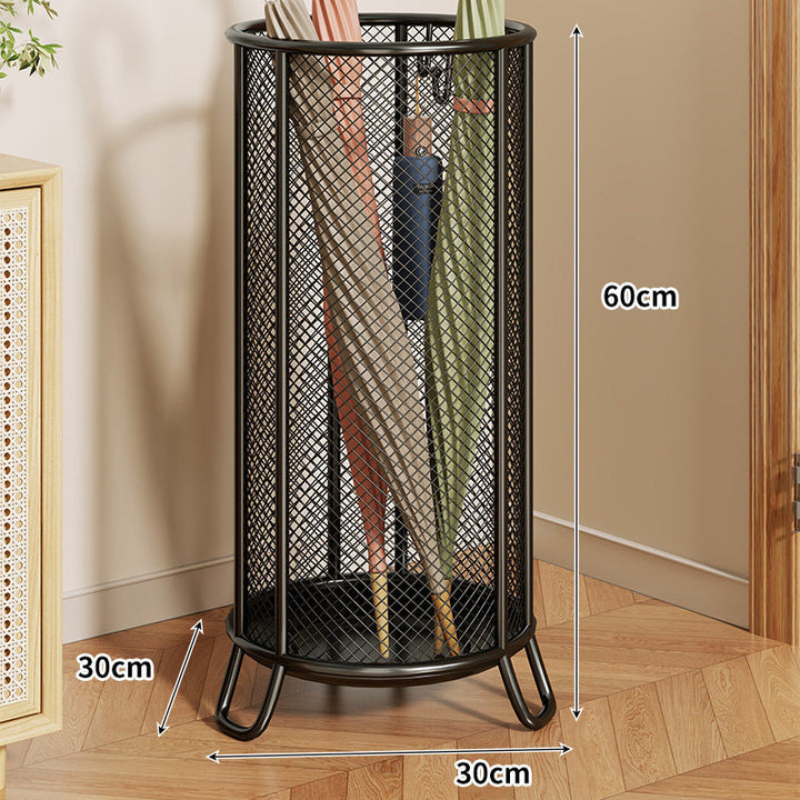 Freestanding Metal Mesh Umbrella & Walking Stick Holder with Raised Ring Base