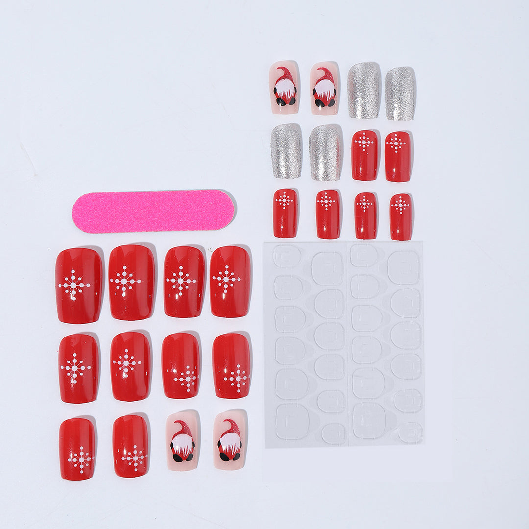 Artificial nail set with festive Christmas design Stornfield