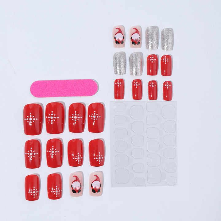 Artificial nail set with festive Christmas design Stornfield