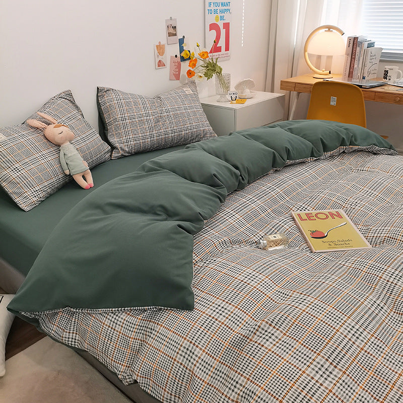 Stylish Checkerboard Pattern Bedding Set