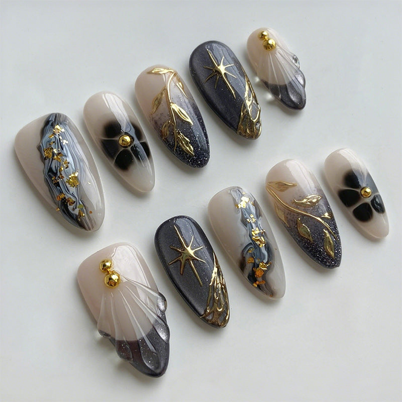 Artificial nail set with elegant floral design Stornfield