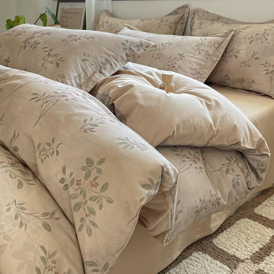 Whimsical Floral Print Duvet Cover Set
