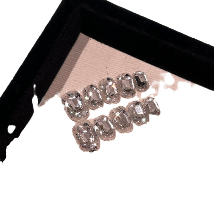 Premium Crystal-Accentuated Press-On Nail Art Set