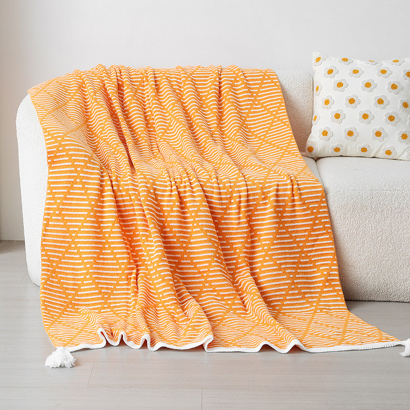 Women's knitted blanket with geometric pattern Stornfield