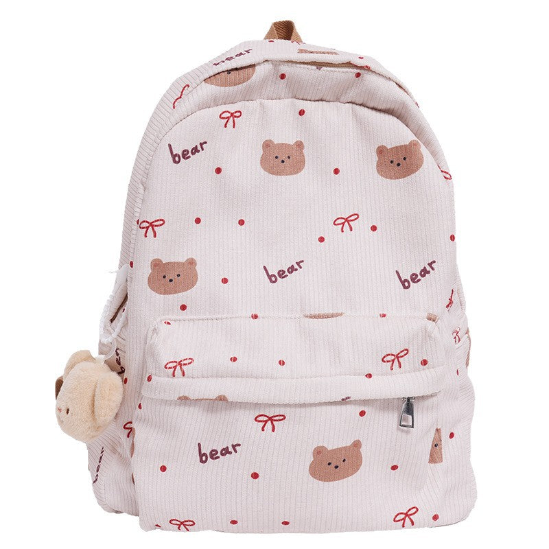 Backpack with Playful Bear Design and Practical Compartments Stornfield
