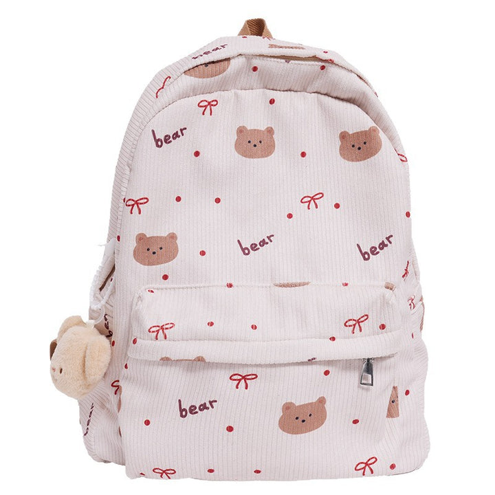 Backpack with Playful Bear Design and Practical Compartments Stornfield