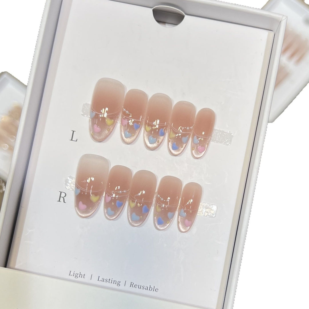 Heart-Themed Stiletto Press-On Nail Set Stornfield